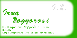 irma mogyorosi business card